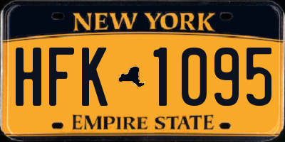 NY license plate HFK1095
