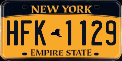 NY license plate HFK1129