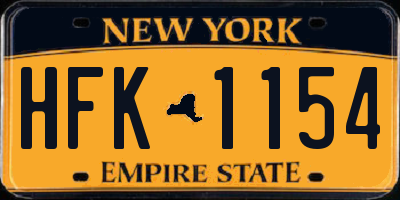 NY license plate HFK1154