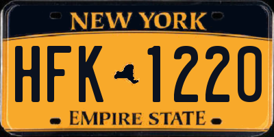 NY license plate HFK1220