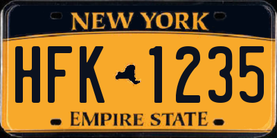 NY license plate HFK1235