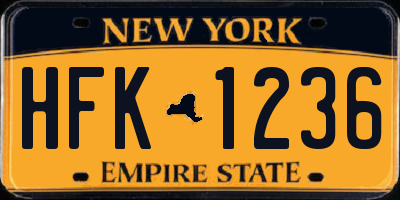 NY license plate HFK1236