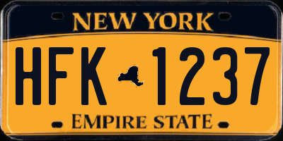 NY license plate HFK1237