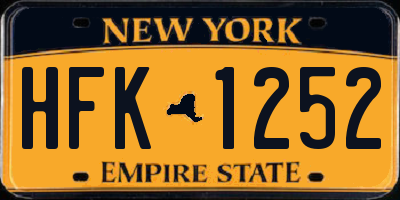 NY license plate HFK1252
