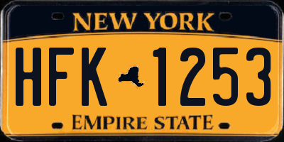 NY license plate HFK1253