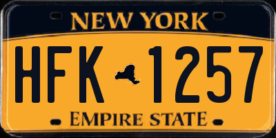 NY license plate HFK1257