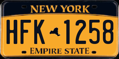 NY license plate HFK1258