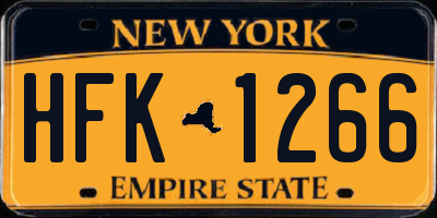 NY license plate HFK1266