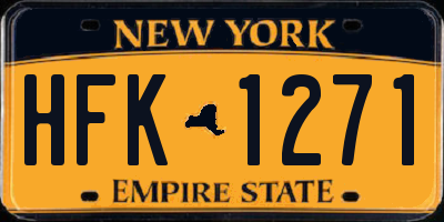 NY license plate HFK1271