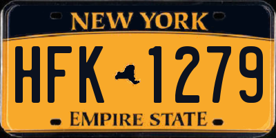 NY license plate HFK1279
