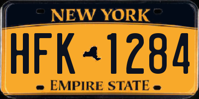 NY license plate HFK1284