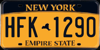 NY license plate HFK1290