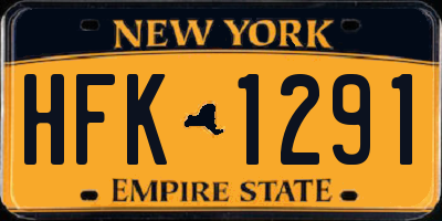 NY license plate HFK1291