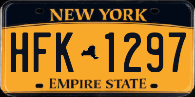 NY license plate HFK1297