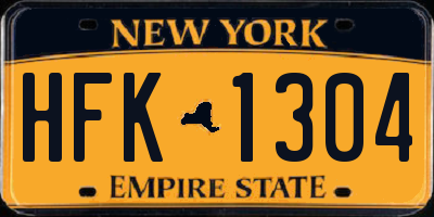 NY license plate HFK1304