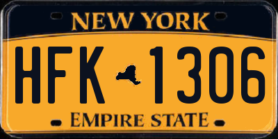 NY license plate HFK1306