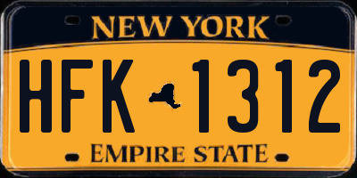 NY license plate HFK1312