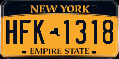 NY license plate HFK1318