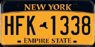 NY license plate HFK1338
