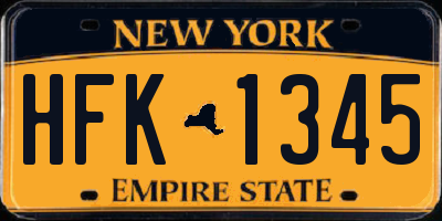 NY license plate HFK1345