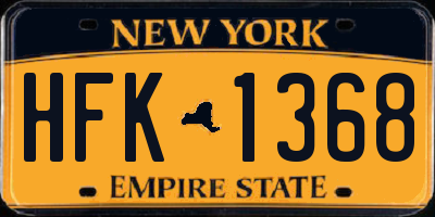 NY license plate HFK1368