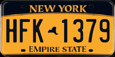 NY license plate HFK1379