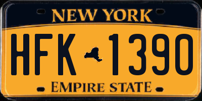 NY license plate HFK1390