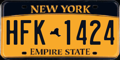 NY license plate HFK1424