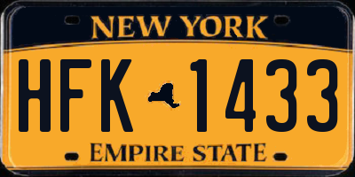 NY license plate HFK1433