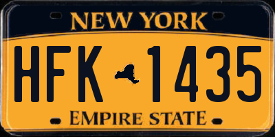 NY license plate HFK1435