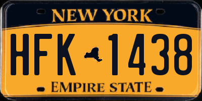 NY license plate HFK1438