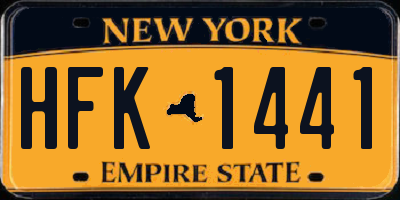 NY license plate HFK1441