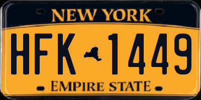 NY license plate HFK1449