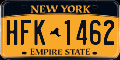 NY license plate HFK1462