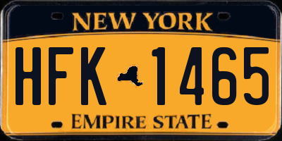 NY license plate HFK1465