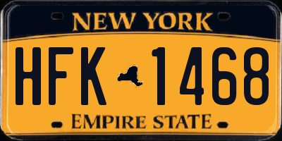 NY license plate HFK1468