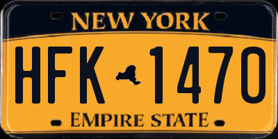 NY license plate HFK1470