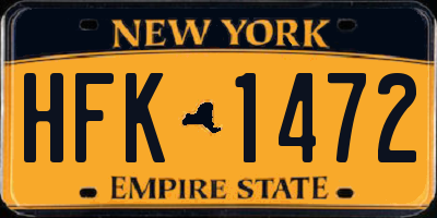 NY license plate HFK1472