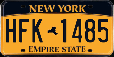 NY license plate HFK1485