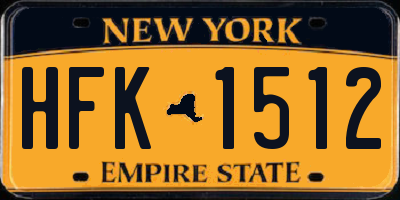 NY license plate HFK1512