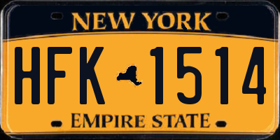 NY license plate HFK1514