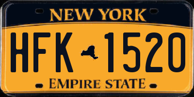 NY license plate HFK1520