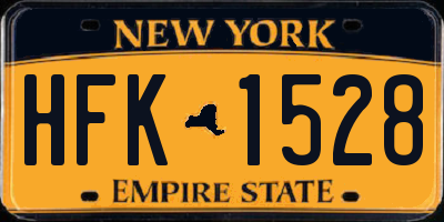 NY license plate HFK1528