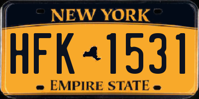 NY license plate HFK1531