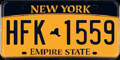 NY license plate HFK1559
