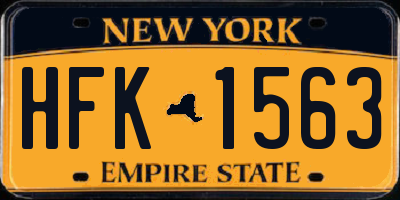 NY license plate HFK1563