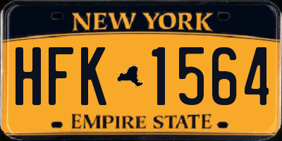 NY license plate HFK1564