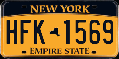 NY license plate HFK1569