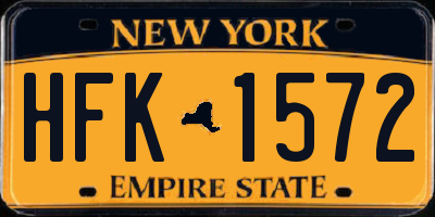 NY license plate HFK1572