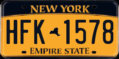 NY license plate HFK1578